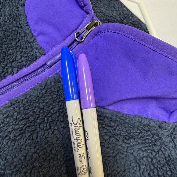 The North Face Campshire Fleece XXL Navy Purple 1/4 Zip EUC - Picture 5 of 12